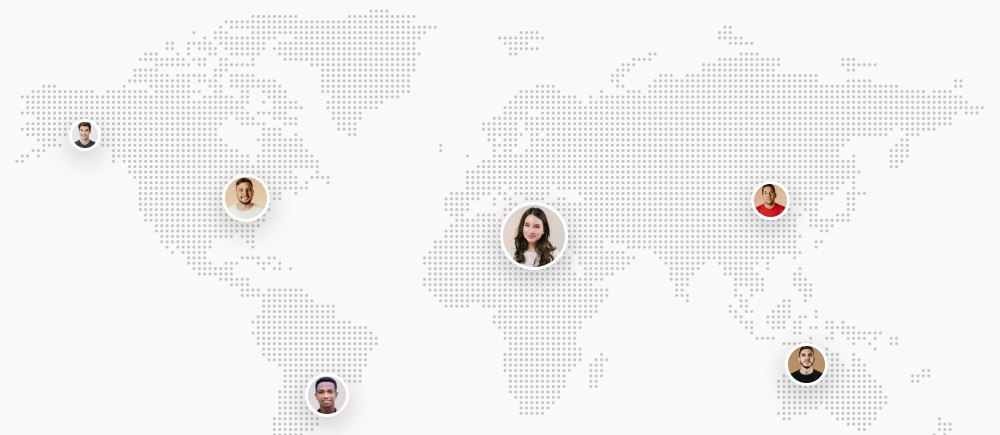 World map with Hubit customers on every continent